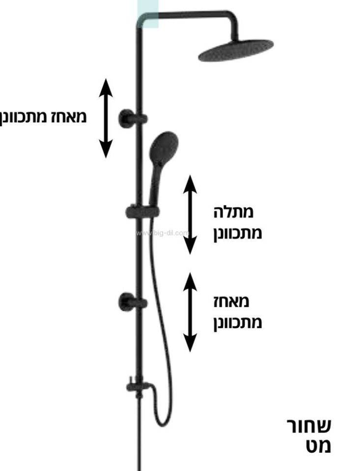 מוט מקלחת פינוק וולו שחור פרמיום - תצוגה נוספת