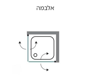 מקלחון פינתי אלבמה  שחור - סניטק