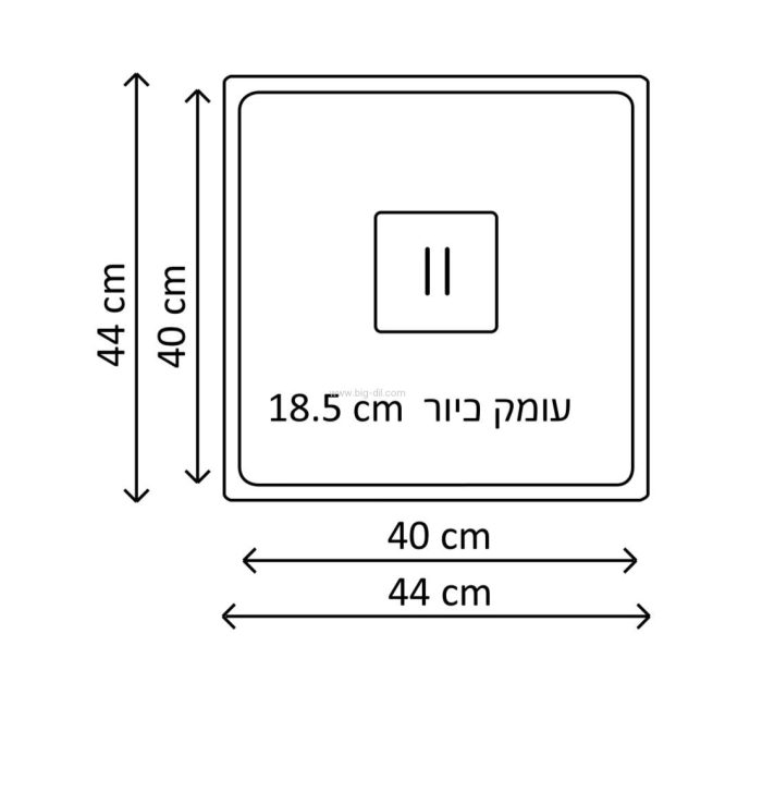 כיור מטבח נירוסטה ביג 440 KBA הולנד 44*44 עומק 18.5 - תצוגה נוספת