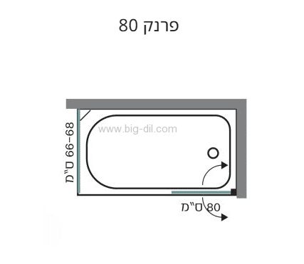 אמבטיון פרנק  80*66-68 שחור - תצוגה נוספת