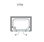 מקלחון חזית אלדו אקורדיון פרזול שחור 135.5-179.5 ס"מ - רושס