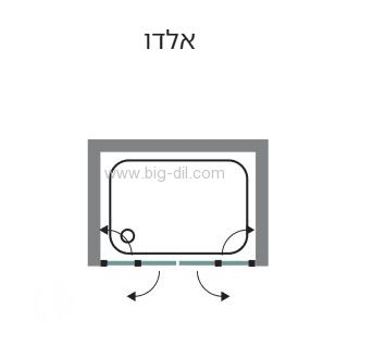 מקלחון חזית אלדו אקורדיון פרזול שחור 135.5-179.5 ס"מ - רושס