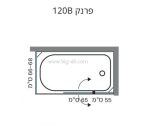 אמבטיון פרנק B 120*66-68 שחור - תצוגה נוספת