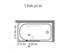 אמבטיון פרנק A 120*66-68 שחור - תצוגה מקרוב