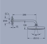 ‏ראש מקלחת גרואה גרפיט 21 ס"מ +זרוע 28.6 ס"מ 26412AL0 Grohe - גרואה