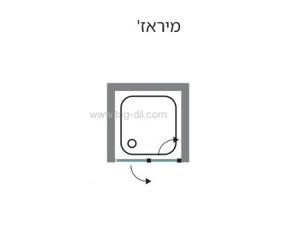 מקלחון חזית מיראג' 74-100 ס"מ. - תצוגה נוספת