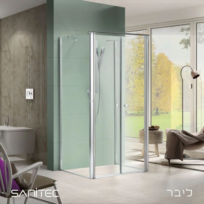 מקלחון 2 דפנות קבועות ליבר מידות 68-140*68-92 ס"מ.