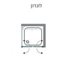 מקלחון פינתי לונדון 71-141*67.5-92.5 ס"מ. - ש.ד.י אהרוני