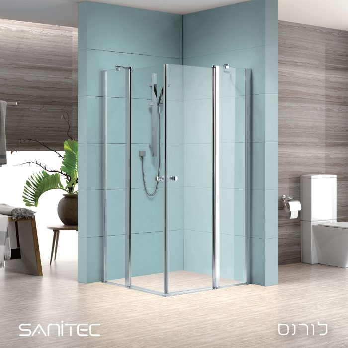 מקלחון פינתי לורנס מבית סניטק - תצוגה מקרוב