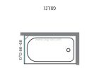 אמבטיון דופן קבועה מורנו שחור 66-68 ס"מ. - תצוגה נוספת