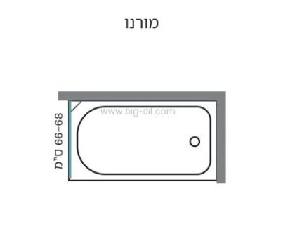 אמבטיון דופן קבועה  מורנו שחור 66-68 ס"מ. - תצוגה נוספת