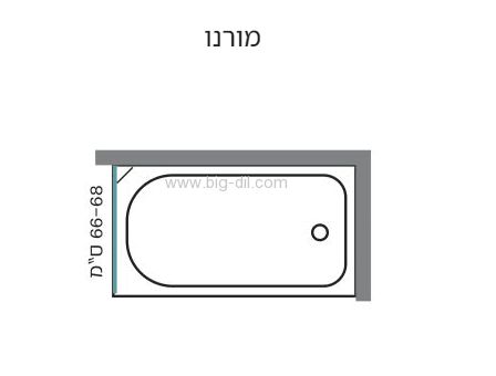 אמבטיון דופן קבועה מורנו שחור 66-68 ס"מ. - תצוגה נוספת