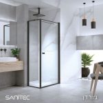 מקלחון פינתי גורדן פרזול שחור 60-62/50-52*58-92 ס"מ