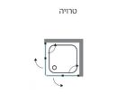 מקלחון פינתי אקורדיון טרויה שחור - סניטק