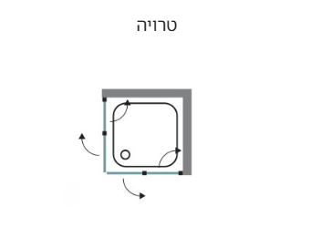 מקלחון פינתי אקורדיון טרויה שחור - סניטק