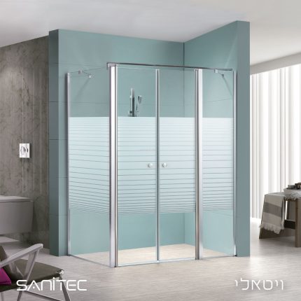 מקלחון פינתי ויטאלי מידות 121-188.5*67.5-92.5 ס"מ.