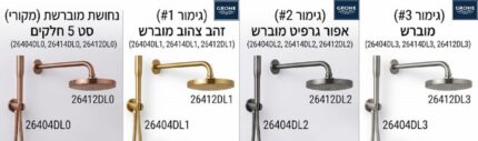 סט רחצה גרואה-GROHE בגימור ניקל מוברש/זהב/גרפיט/רוז גולד